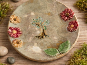 VÄIKE KERAAMILINE TALDRIK "PUU JA ÕIED"